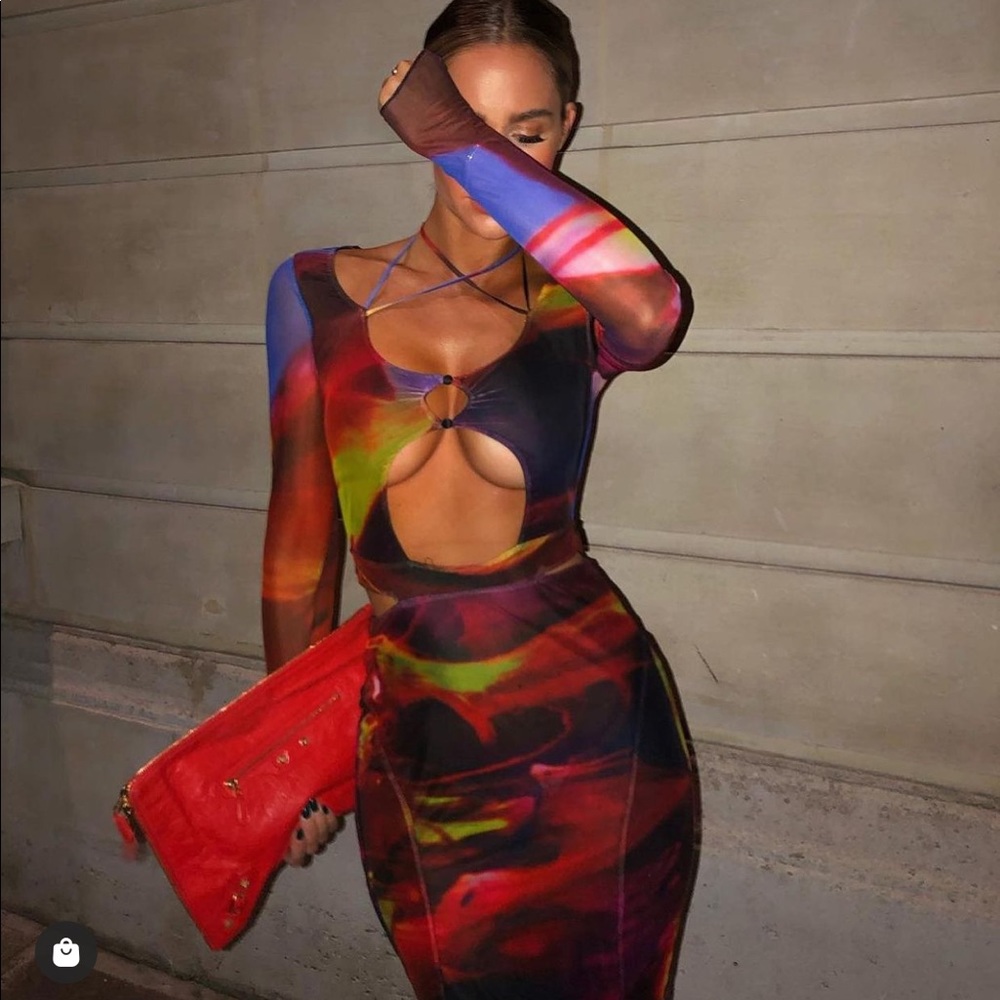 House of CB multicolor Marina midi dress